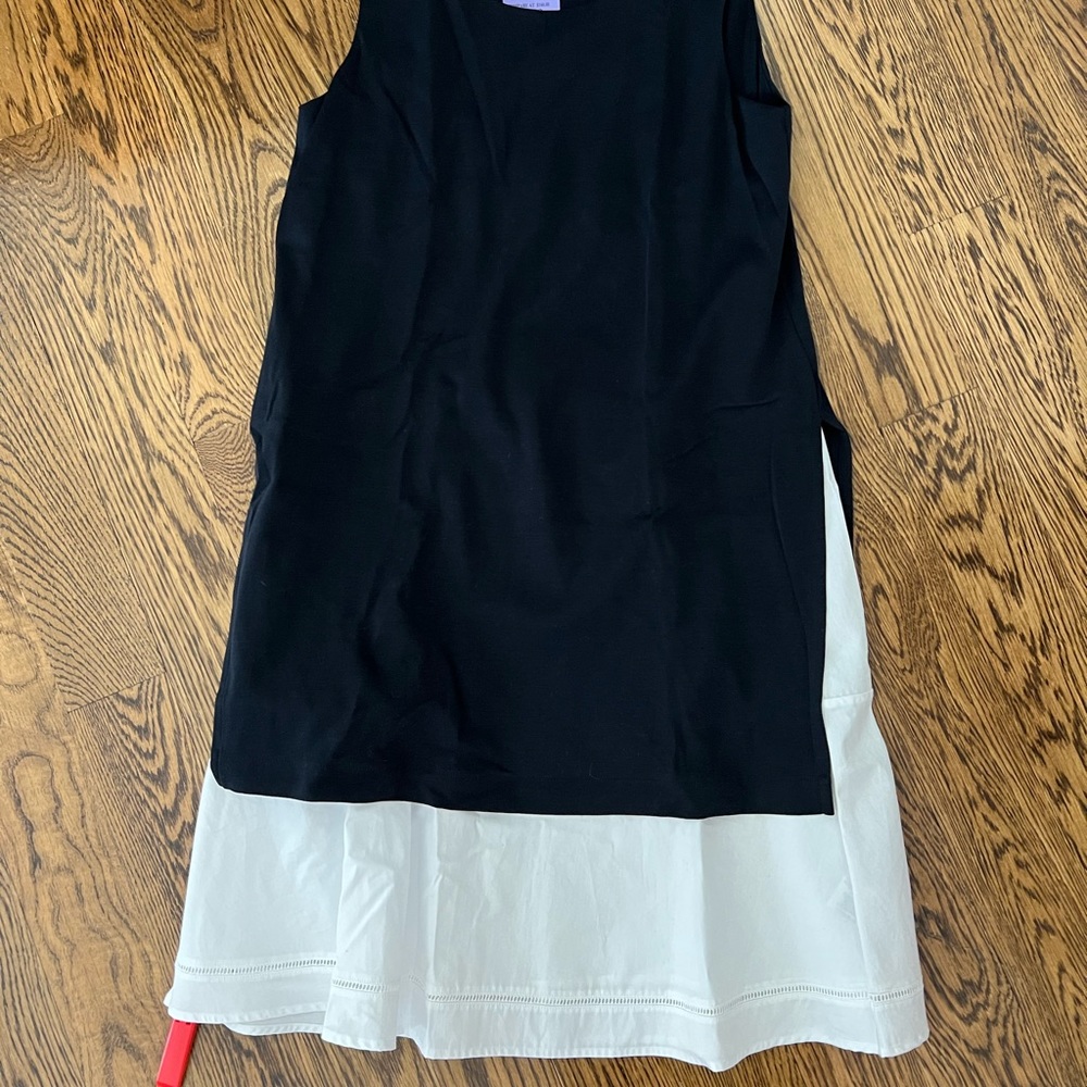 THEORY Dress overlayered black & white NEW WITH TAGS Size S